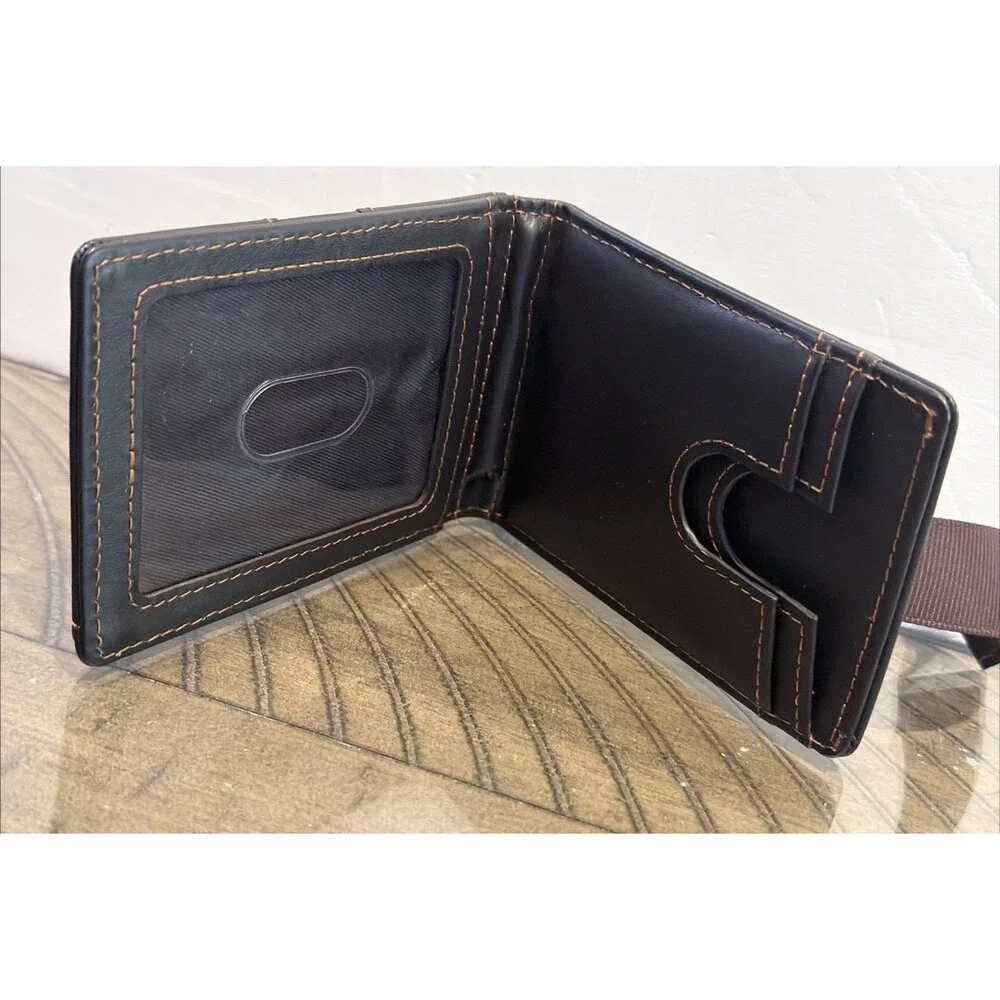 Kings Loot LEATHER Bifold Wallet Money Clip RFID Brown